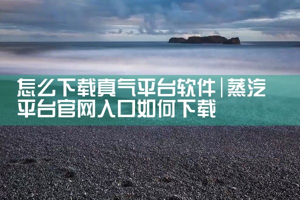 怎么下载真气平台软件