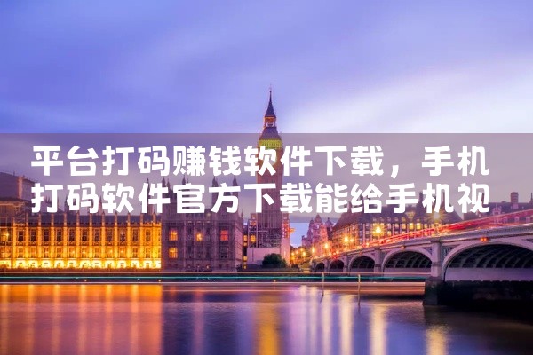 平台打码赚钱软件下载