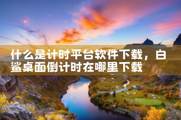 什么是计时平台软件下载