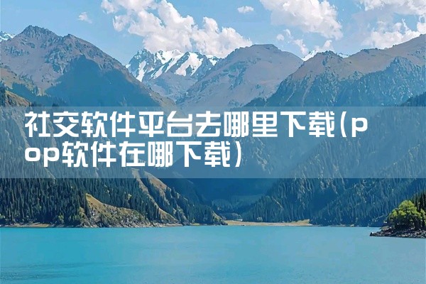 社交软件平台去哪里下载