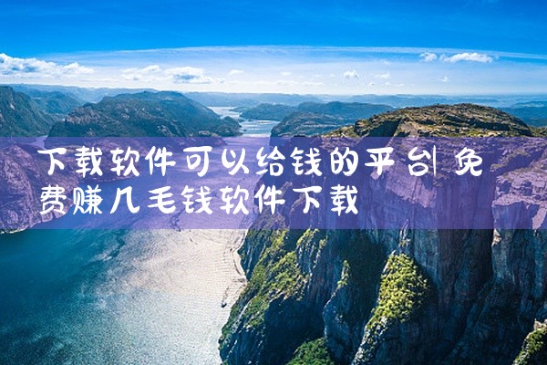 下载软件可以给钱的平台