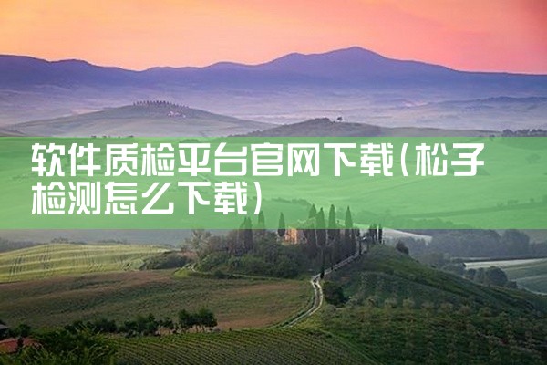 软件质检平台官网下载